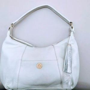 NWOT Isaac Mizrahi Off White Pebbled Leather